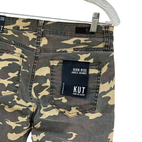 KUT From The Kloth Jeans Women's Sz 10 Camo High Rise Ankle Skinny Stretch Denim - Picture 6 of 11